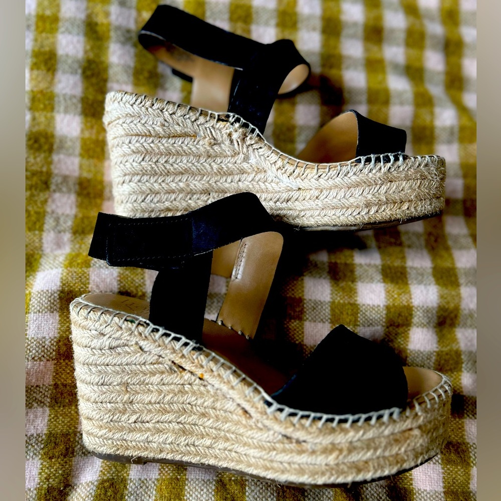Franco Sarto Black Suede Espadrilles
